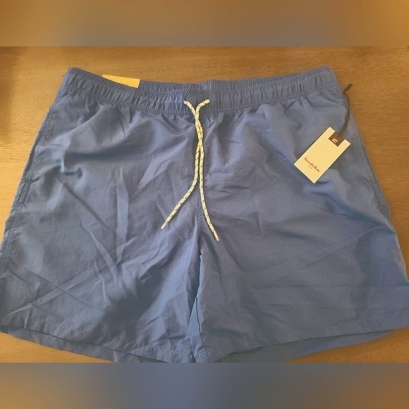 Goodfellow & Co. Blue Drawstring Waist Lined Swim Trunks - Picture 2 of 7
